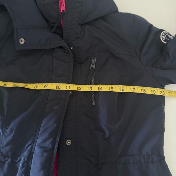 Abercrombie & Fitch Women’s Navy Hooded Parka Jacket Size L Winter Coat - Picture 11 of 15
